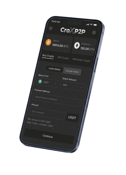 CroXP2P app on a phone